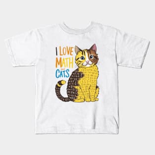 I love math and cats Kids T-Shirt